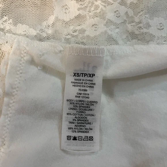 Garage White lace Y2K crop top XS - Picture 6 of 7